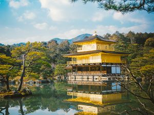 Preview wallpaper pagoda, temple, lake, trees