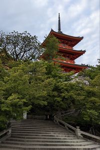 Preview wallpaper pagoda, temple, trees, stairs, architecture