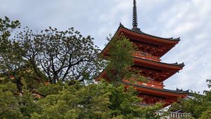 Preview wallpaper pagoda, temple, trees, stairs, architecture