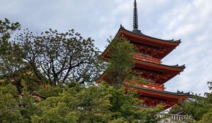 Preview wallpaper pagoda, temple, trees, stairs, architecture