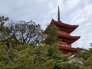 Preview wallpaper pagoda, temple, trees, stairs, architecture