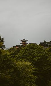 Preview wallpaper pagoda, trees, architecture, kyoto prefecture, japan