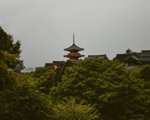 Preview wallpaper pagoda, trees, architecture, kyoto prefecture, japan