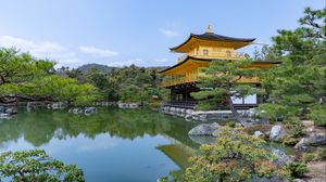 Preview wallpaper pagoda, trees, pond, nature