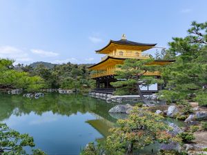 Preview wallpaper pagoda, trees, pond, nature