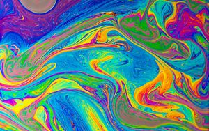 Preview wallpaper paint, abstraction, patterns, colorful, liquid