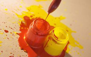 Preview wallpaper paint, bank, brush, red, yellow