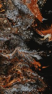 Preview wallpaper paint, bubbles, stains, mixing, abstraction, brown