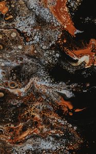 Preview wallpaper paint, bubbles, stains, mixing, abstraction, brown