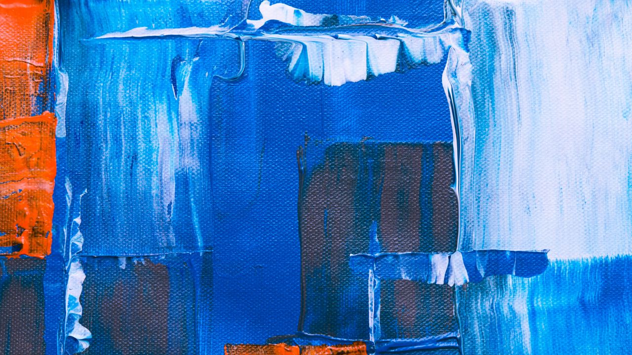 Wallpaper paint, canvas, abstraction, blue, art