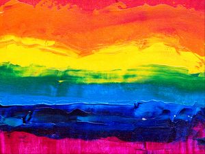 Preview wallpaper paint, canvas, rainbow, stripes, lines, bright