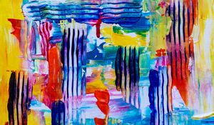 Preview wallpaper paint, canvas, spots, colorful, stripes, relief