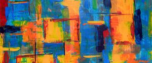 Preview wallpaper paint, canvas, stains, multicolored