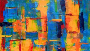 Preview wallpaper paint, canvas, stains, multicolored