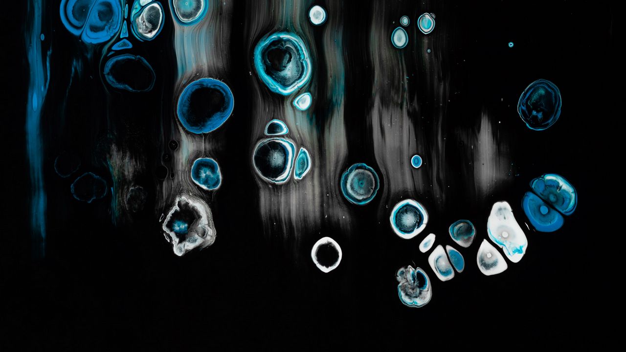 Wallpaper paint, circles, dark, blue, black