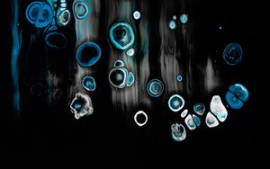 Preview wallpaper paint, circles, dark, blue, black