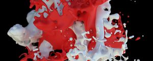 Preview wallpaper paint, clot, splash, splatter, red, white, mixing