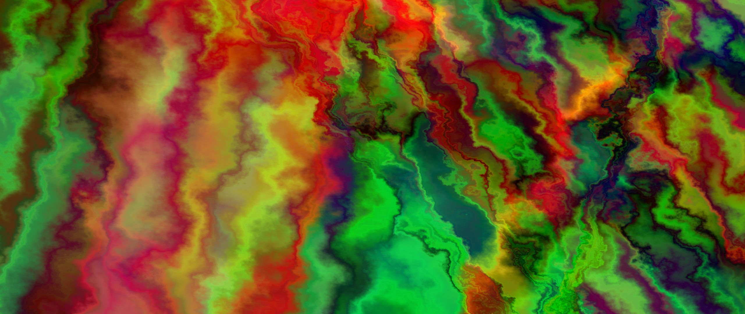 2560x1080 Wallpaper paint, distortion, multicolored, abstraction