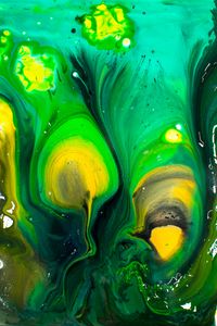 Preview wallpaper paint, drips, green, yellow