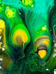 Preview wallpaper paint, drips, green, yellow