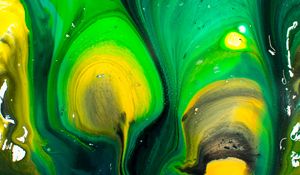 Preview wallpaper paint, drips, green, yellow