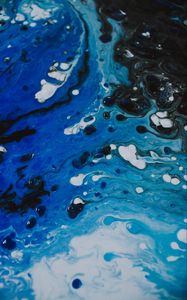 Preview wallpaper paint, drips, white, blue, black