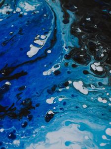 Preview wallpaper paint, drips, white, blue, black