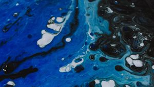 Preview wallpaper paint, drips, white, blue, black