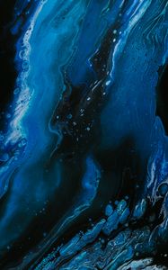 Preview wallpaper paint, fluid art, stains, fifth, blue, black