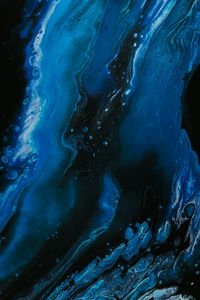 Preview wallpaper paint, fluid art, stains, fifth, blue, black