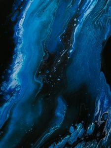 Preview wallpaper paint, fluid art, stains, fifth, blue, black