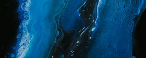 Preview wallpaper paint, fluid art, stains, fifth, blue, black