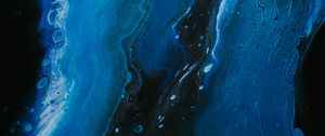 Preview wallpaper paint, fluid art, stains, fifth, blue, black