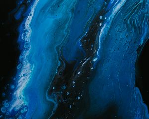 Preview wallpaper paint, fluid art, stains, fifth, blue, black