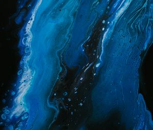 Preview wallpaper paint, fluid art, stains, fifth, blue, black