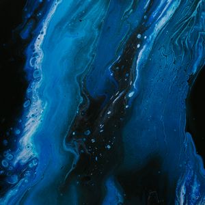 Preview wallpaper paint, fluid art, stains, fifth, blue, black