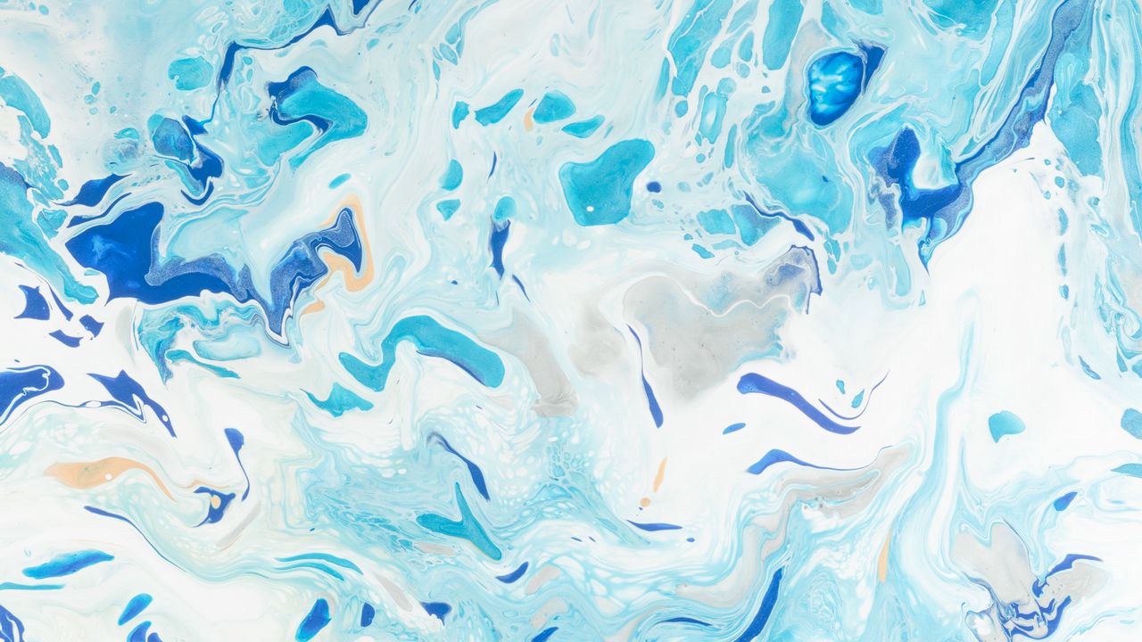 Wallpaper paint, fluid art, stains, liquid, blue, distortion