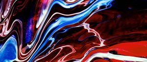 Preview wallpaper paint, fluid art, stains, liquid, colorful, blue, red