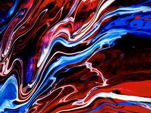 Preview wallpaper paint, fluid art, stains, liquid, colorful, blue, red