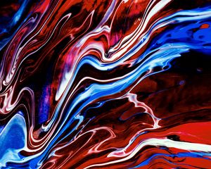 Preview wallpaper paint, fluid art, stains, liquid, colorful, blue, red