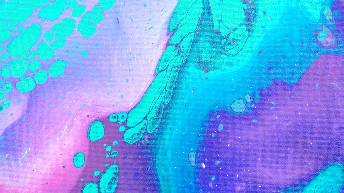 Download wallpaper 1366x768 paint, fluid art, stains, liquid, blue ...