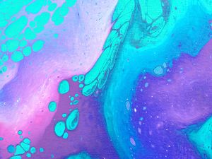 Preview wallpaper paint, fluid art, stains, liquid, blue, abstract, spots