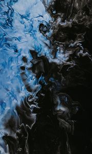 Preview wallpaper paint, fluid art, stains, liquid, blue, black