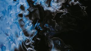 Preview wallpaper paint, fluid art, stains, liquid, blue, black