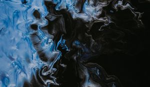 Preview wallpaper paint, fluid art, stains, liquid, blue, black