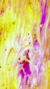 Preview wallpaper paint, fluid art, stains, liquid, yellow, purple