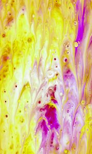 Preview wallpaper paint, fluid art, stains, liquid, yellow, purple