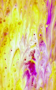 Preview wallpaper paint, fluid art, stains, liquid, yellow, purple