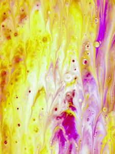 Preview wallpaper paint, fluid art, stains, liquid, yellow, purple