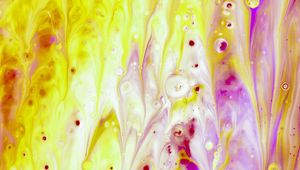 Preview wallpaper paint, fluid art, stains, liquid, yellow, purple